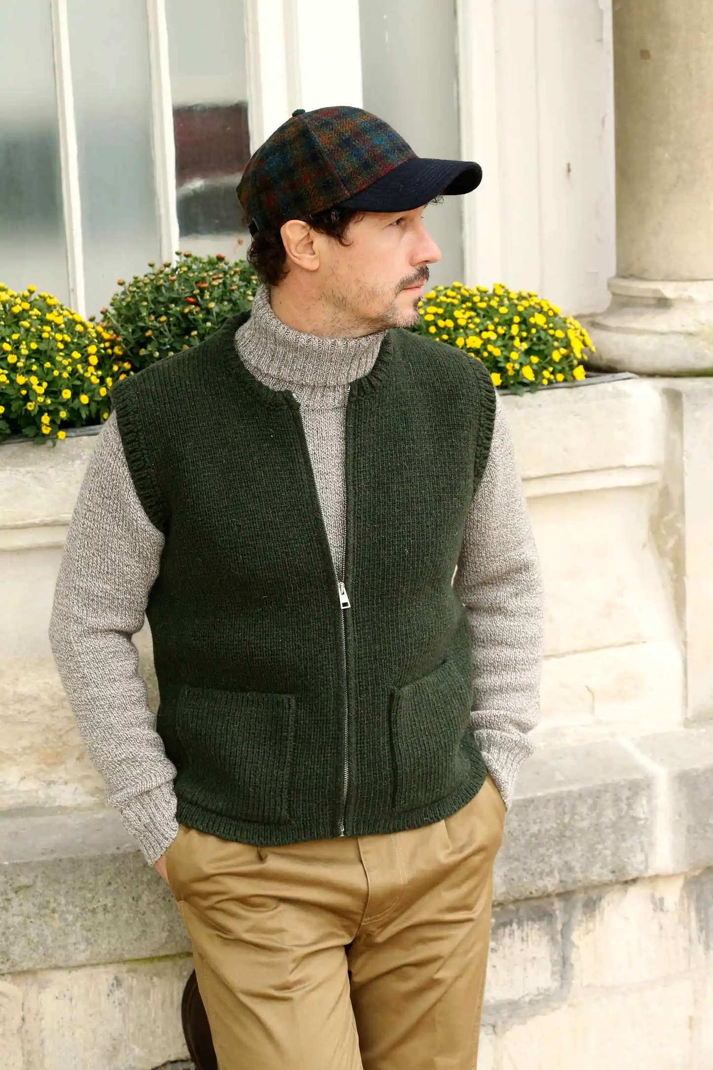 FOLK81 – GILET ZIPPE – Dark green