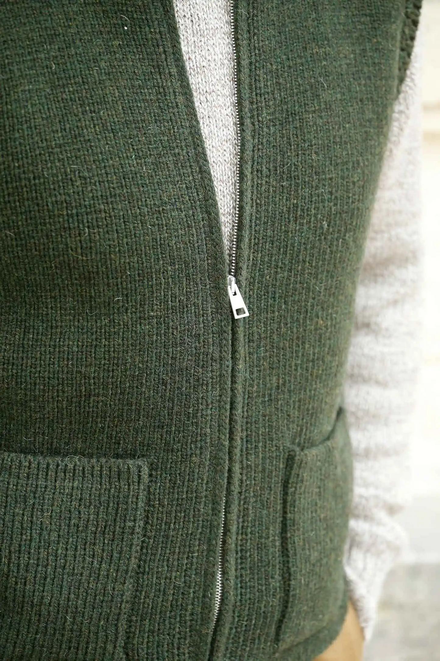FOLK81 – GILET ZIPPE – Dark green